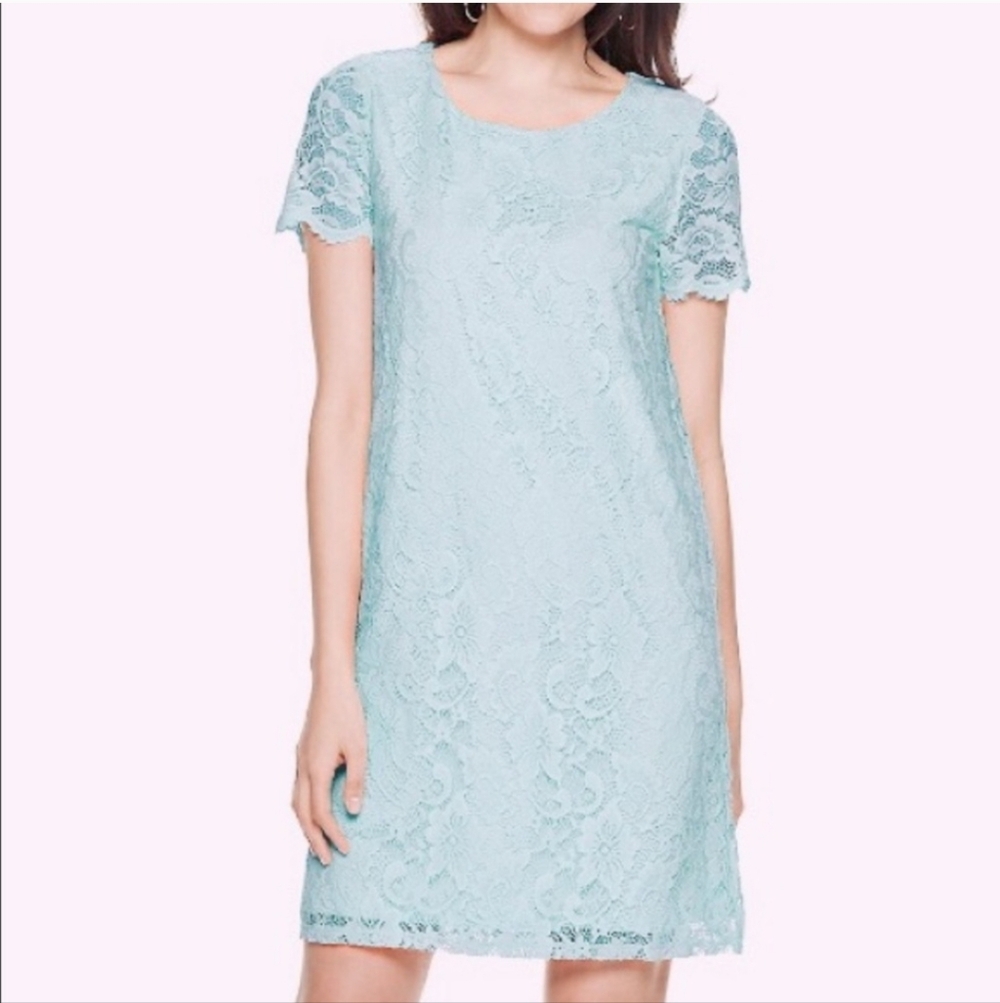 Juicy Couture Pale Blue Lace Shift Dress Sz S NWT